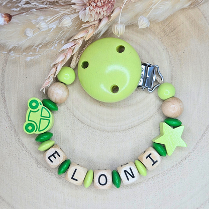 Schnullerkette Holz Auto/Stern - LovelyMoments