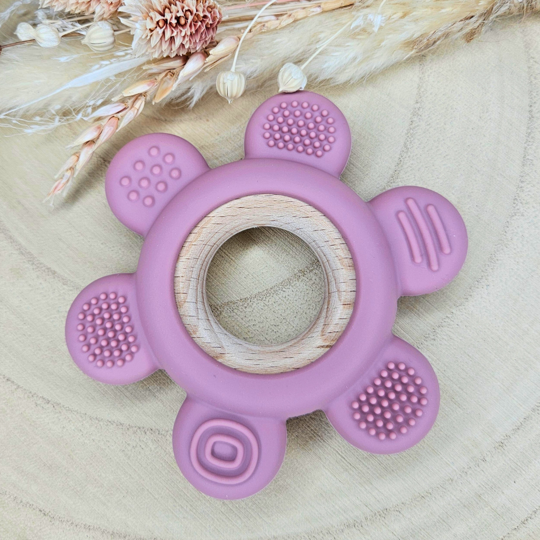 Beißring  Blume Silikon/Holz - LovelyMoments