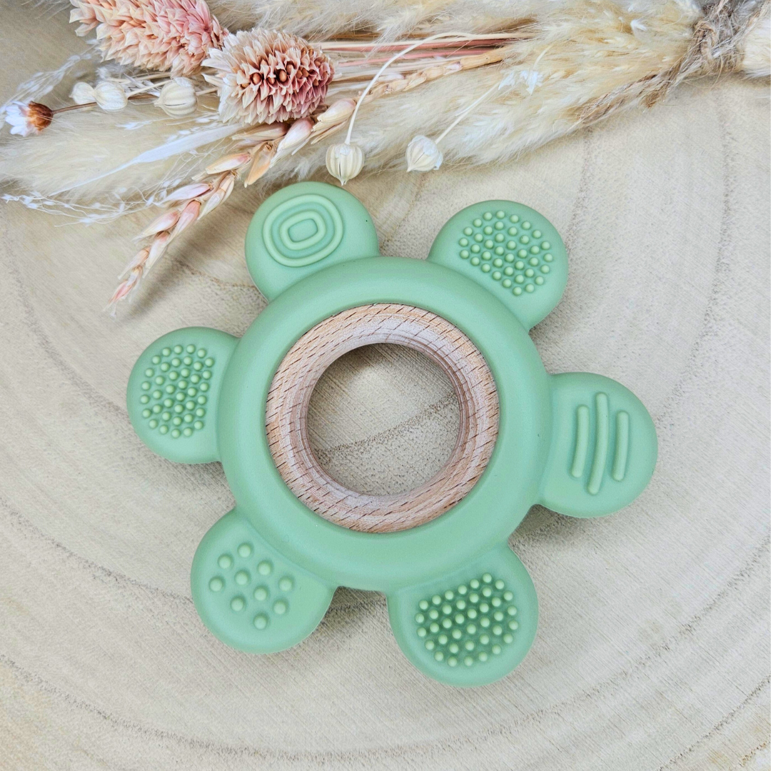 Beißring  Blume Silikon/Holz - LovelyMoments