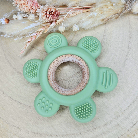 Beißring  Blume Silikon/Holz - LovelyMoments