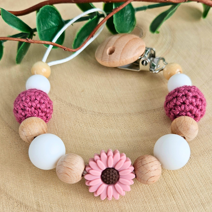 Schnullerkette-Blümchen Pur-Set - LovelyMoments