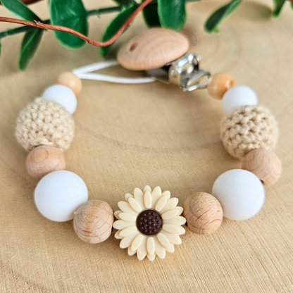 Schnullerkette-Blümchen Pur-Set - LovelyMoments