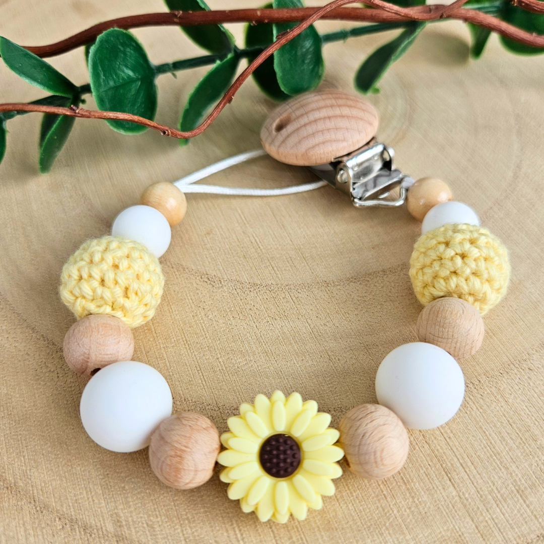 Schnullerkette-Blümchen Pur-Set - LovelyMoments