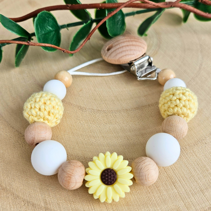 Schnullerkette-Blümchen Pur-Set - LovelyMoments