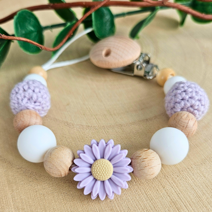 Schnullerkette-Blümchen Pur-Set - LovelyMoments