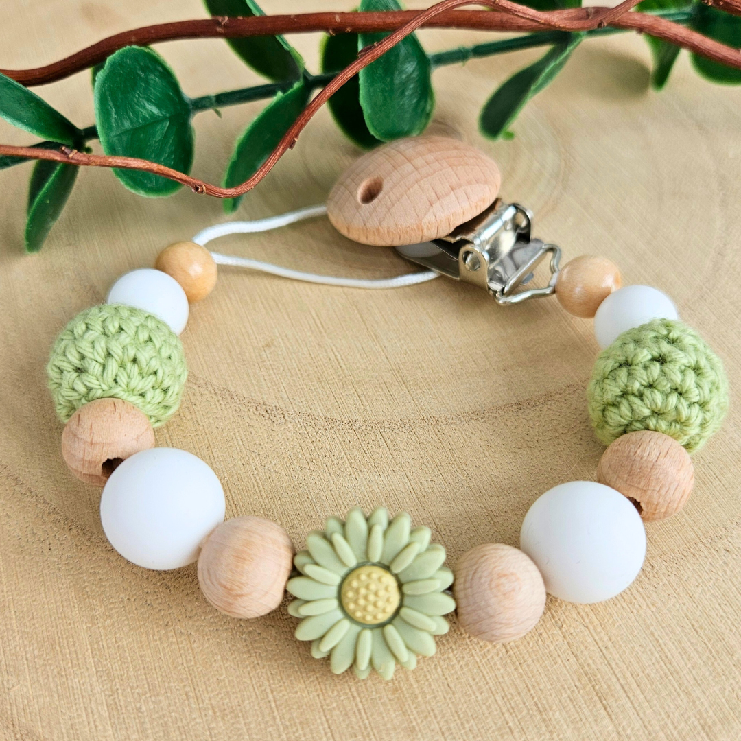 Schnullerkette-Blümchen Pur-Set - LovelyMoments