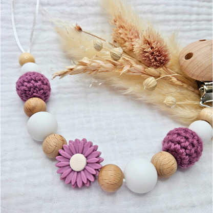 Schnullerkette-Blümchen Pur-Set - LovelyMoments