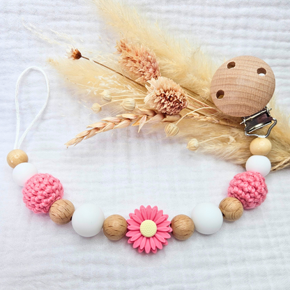 Schnullerkette-Blümchen Pur-Set - LovelyMoments