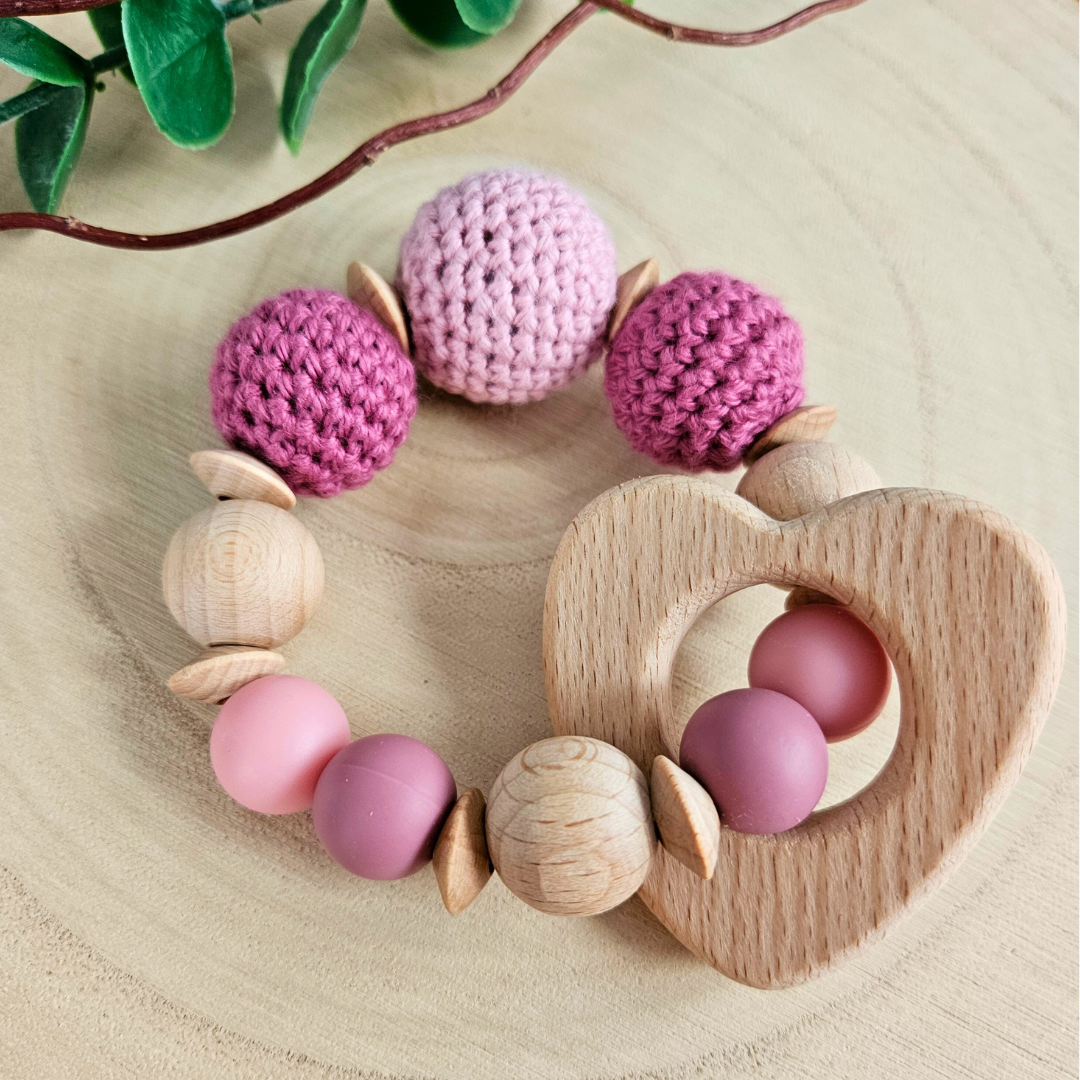 Greifring mit Beiß-Holz und Gravur - LovelyMoments