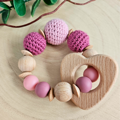 Greifring mit Beiß-Holz und Gravur - LovelyMoments