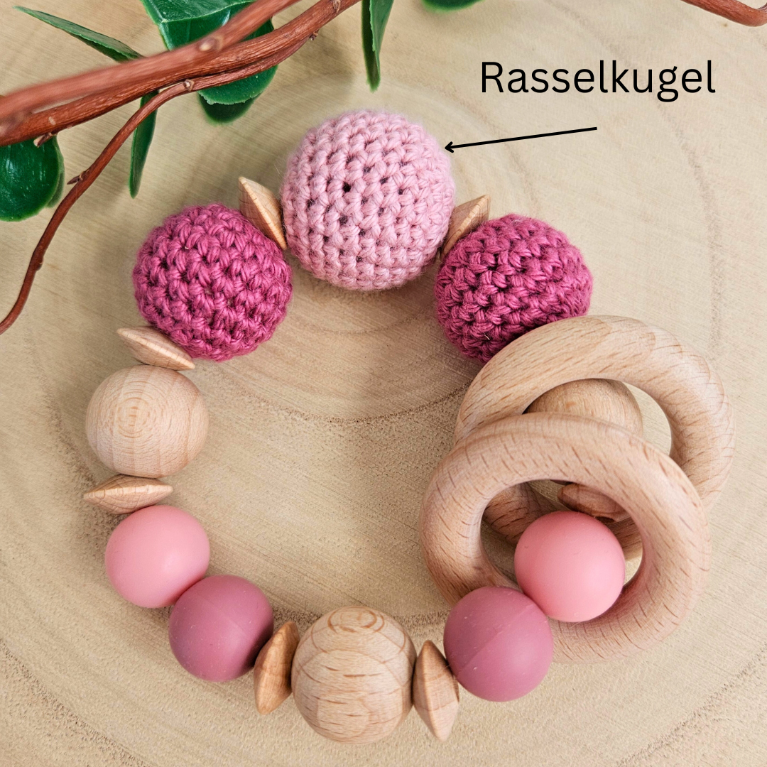 Greifring mit Beiß-Holz und Gravur - LovelyMoments