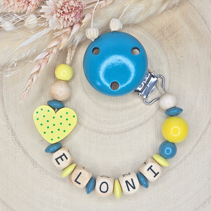 Schnullerkette Holz-Herz Pünktchen - LovelyMoments