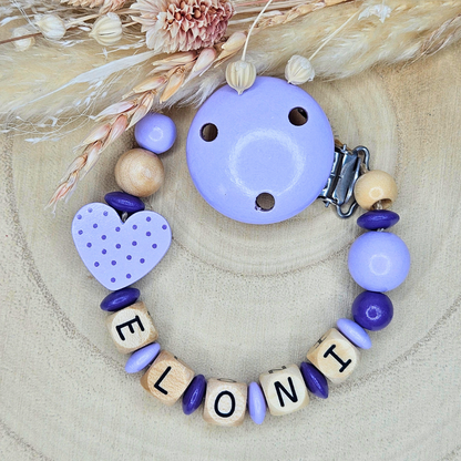 Schnullerkette Holz-Herz Pünktchen - LovelyMoments