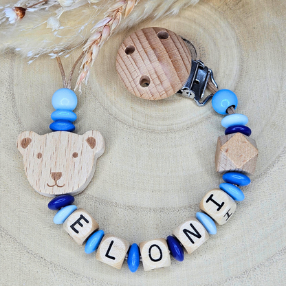 Schnullerkette-Holz Natur-Tierchen - LovelyMoments