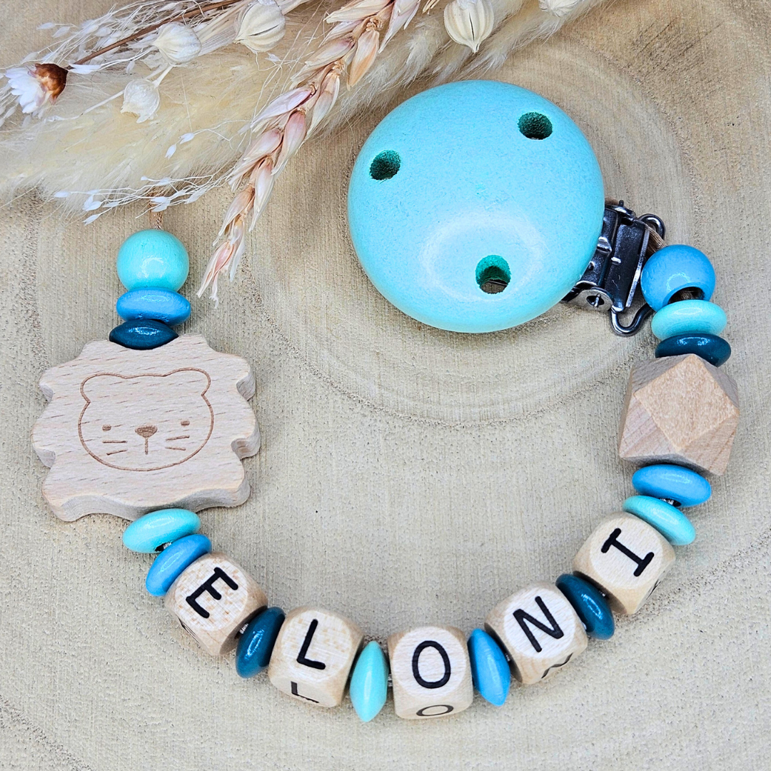 Schnullerkette-Holz Natur-Tierchen - LovelyMoments