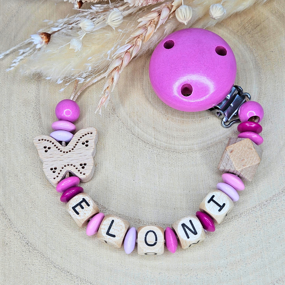Schnullerkette-Holz Natur-Tierchen - LovelyMoments