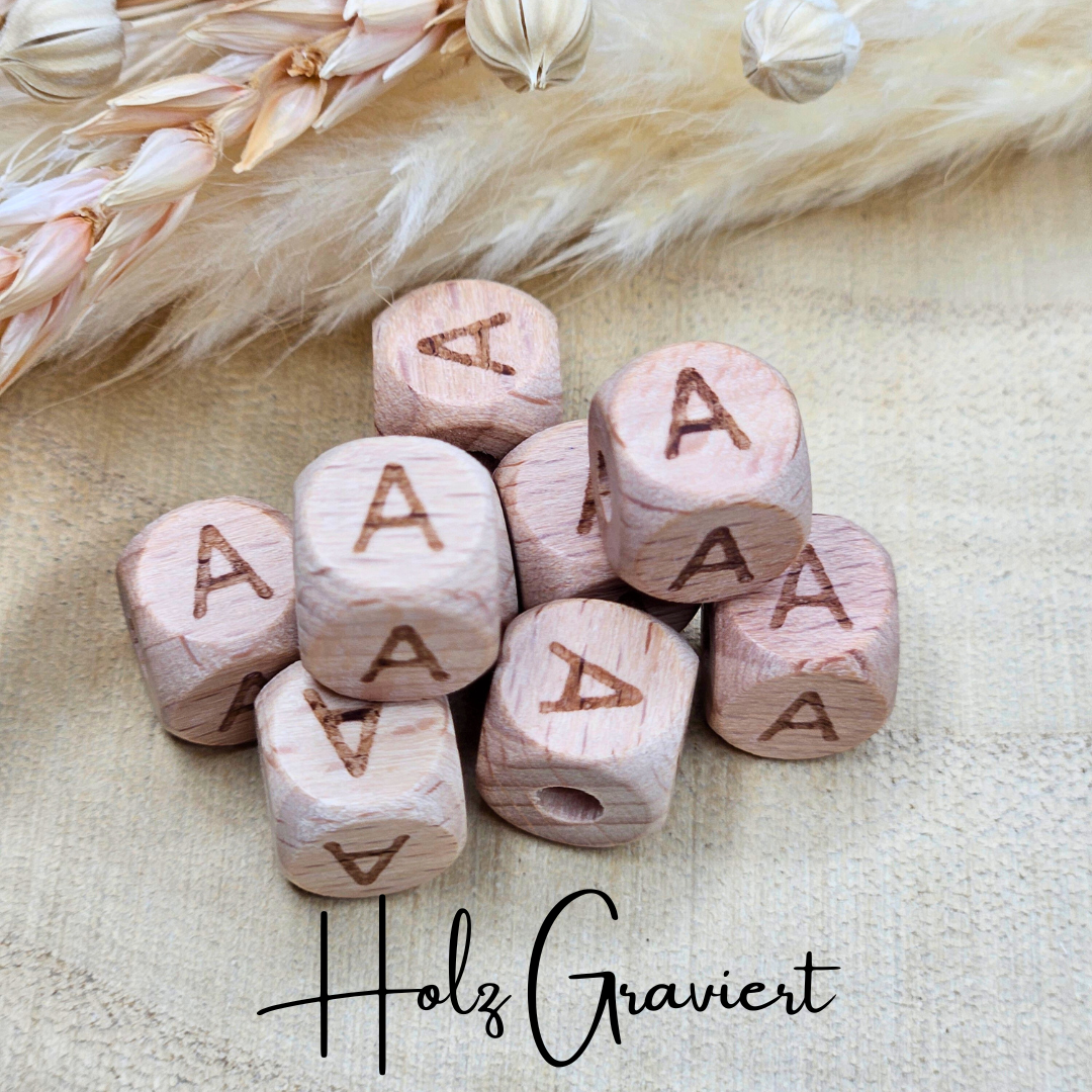 Schnullerkette Holz I Love Mom/Dad Weiß - LovelyMoments