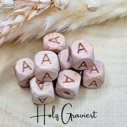 Schnullerkette Holz I Love Mom/Dad Weiß - LovelyMoments