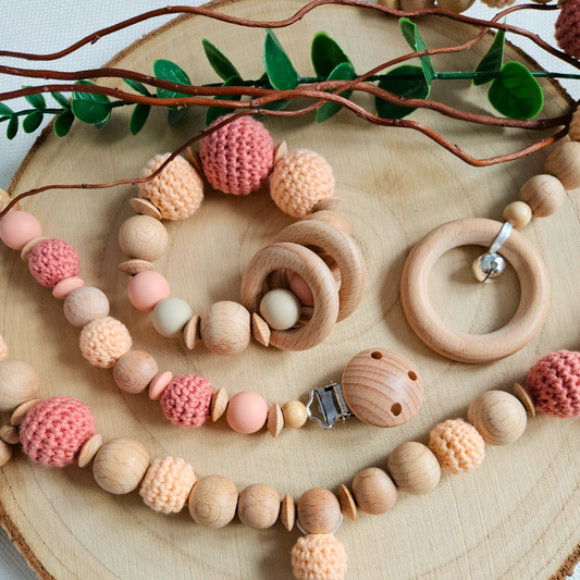 Schnullerkette-Häkel-Perle Set - LovelyMoments