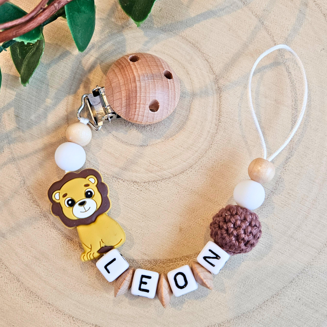 Schnullerkette-Löwe Braun - LovelyMoments