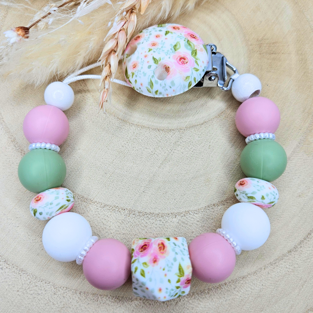 Schnullerkette-Rosé Luxus - LovelyMoments