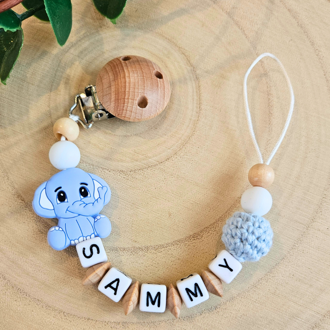 Schnullerkette-Elefant - LovelyMoments