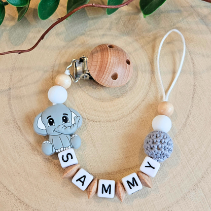 Schnullerkette-Elefant - LovelyMoments