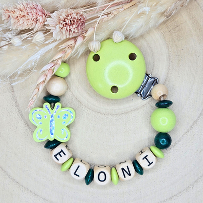 Schnullerkette-Holz Schmetterling Holo - LovelyMoments