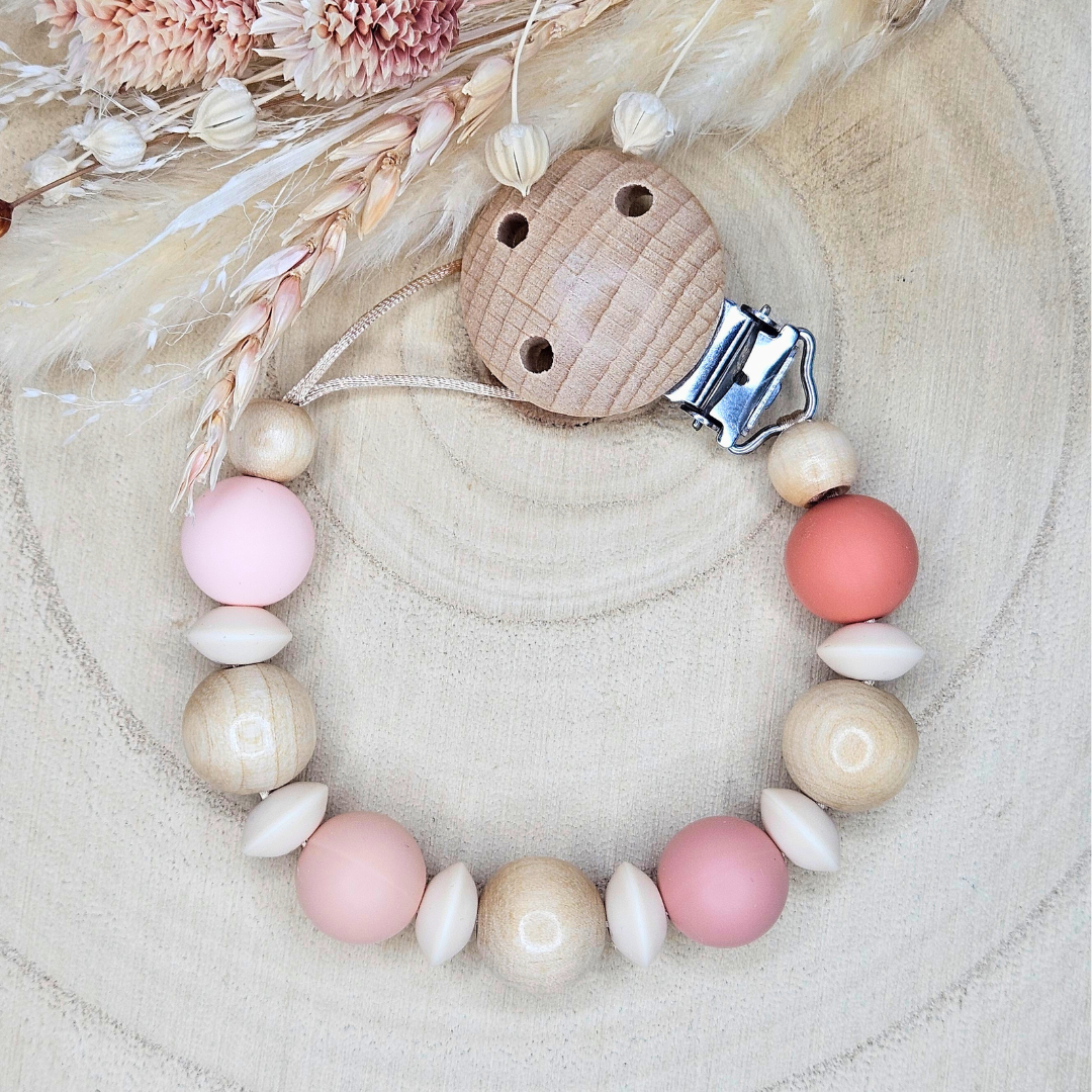 Schnullerkette-Silikonperlen 4 Farben - LovelyMoments