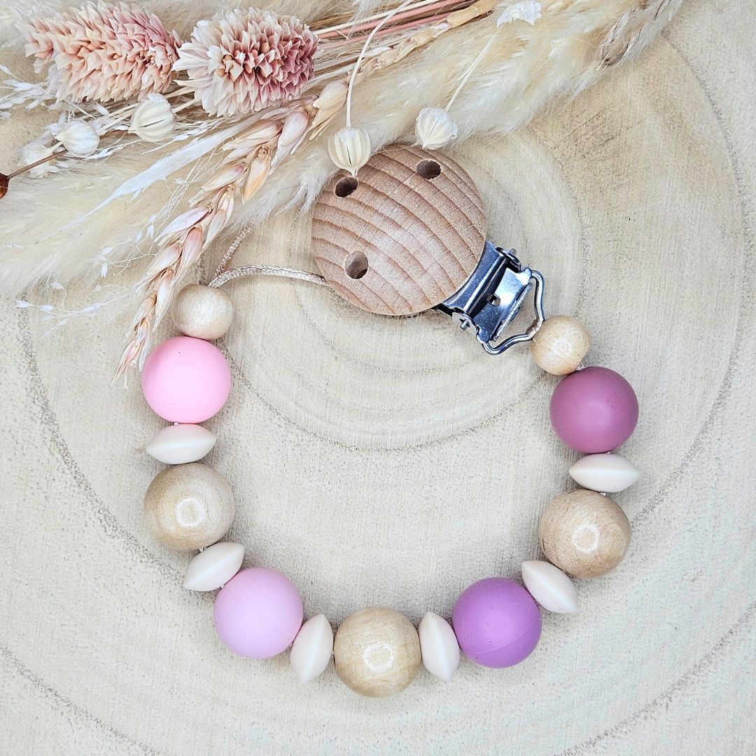 Schnullerkette-Silikonperlen 4 Farben - LovelyMoments